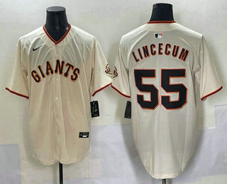 San Francisco Giants #55 Tim Lincecum Cream Limited Stitched Jersey - Zenithce