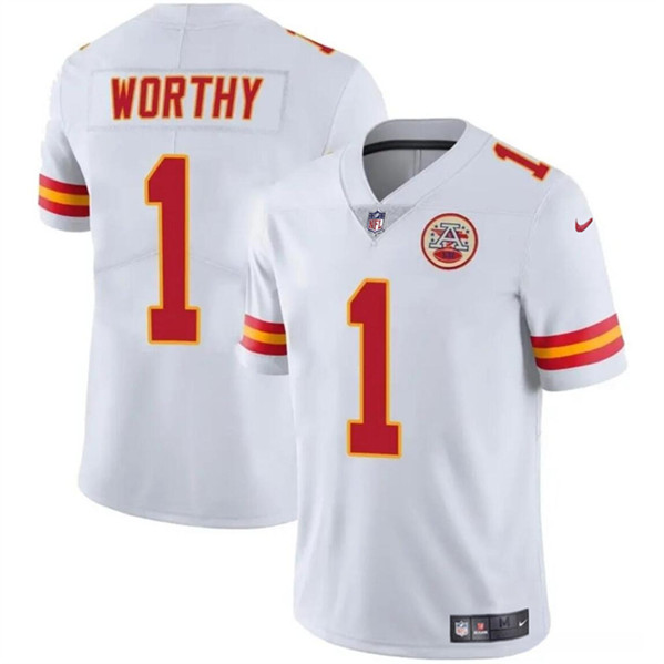 Kansas City Chiefs #1 Xavier Worthy White Vapor Untouchable Limited Stitched Jersey - Zenithce