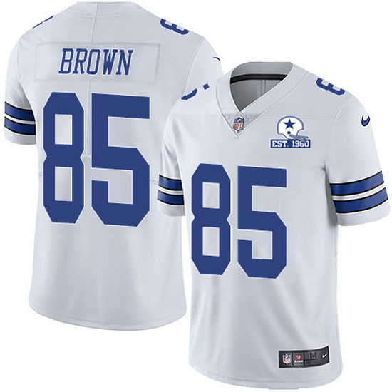 Dallas Cowboys #85 Noah Brown White With Est 1960 Patch Limited Stitched Jersey - Zenithce