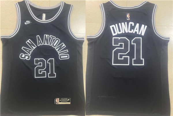 San Antonio Spurs #21 Tim Duncan Black Stitched Jersey - Zenithce