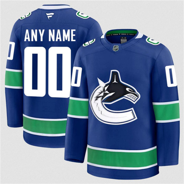 Vancouver Canucks Custom Blue 2024-25 Home Stitched Jersey - Zenithce