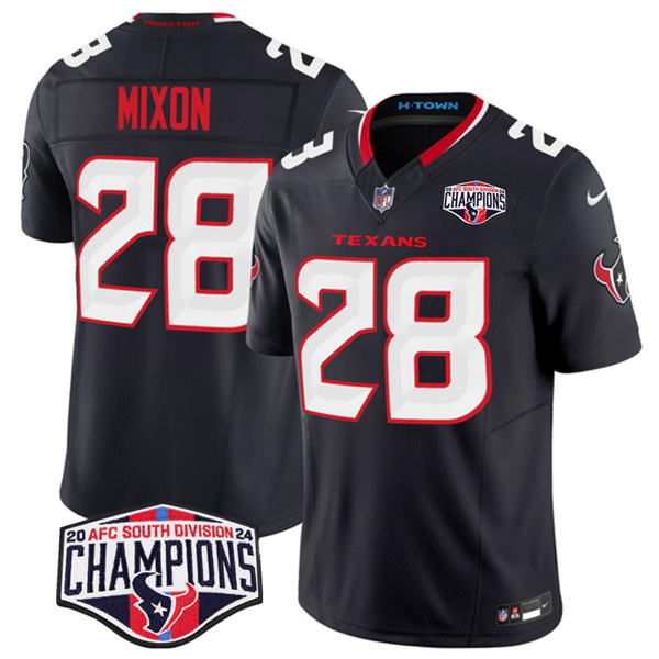 Houston Texans #28 Joe Mixon Navy F.U.S.E. 2024 AFC South Division Champions Vapor Limited Stitched Jersey - Zenithce