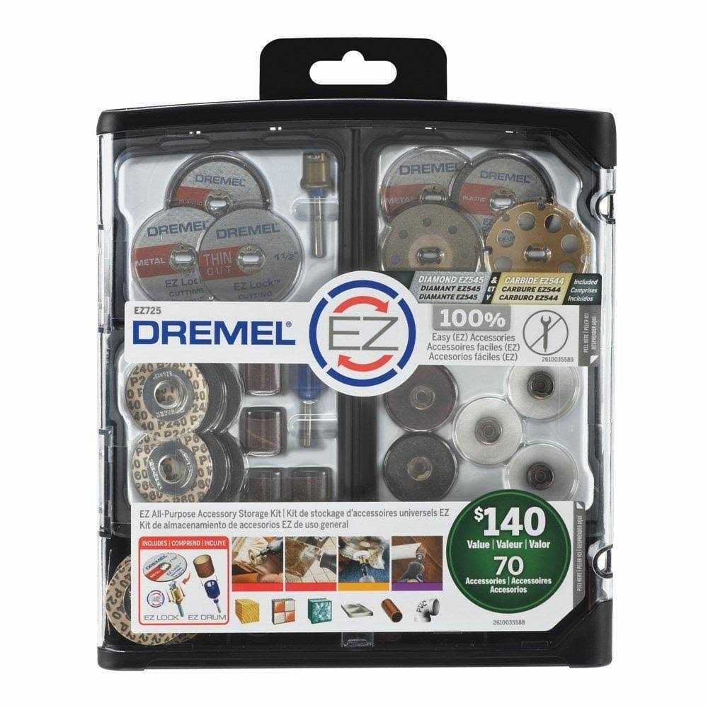 Dremel EZ725 70-Piece EZ All Purpose Accessory Storage Kit - Zenithce