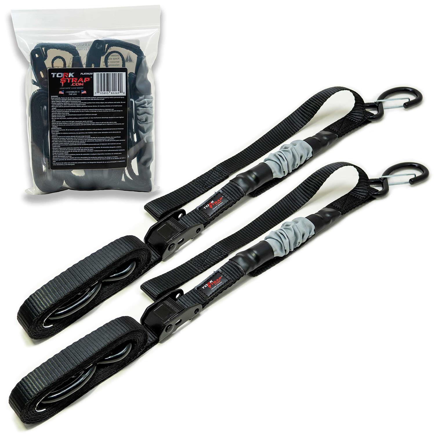 TorkStrap M500 10′ x 1” Spring Loaded Tie Down Straps Adapts to Load Shifts - Zenithce