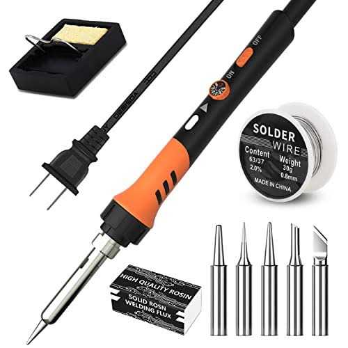 MEAKEST Soldering Iron Kit 60W gun with Ceramic Heater 9-in-1 Solder Kit tool - Zenithce