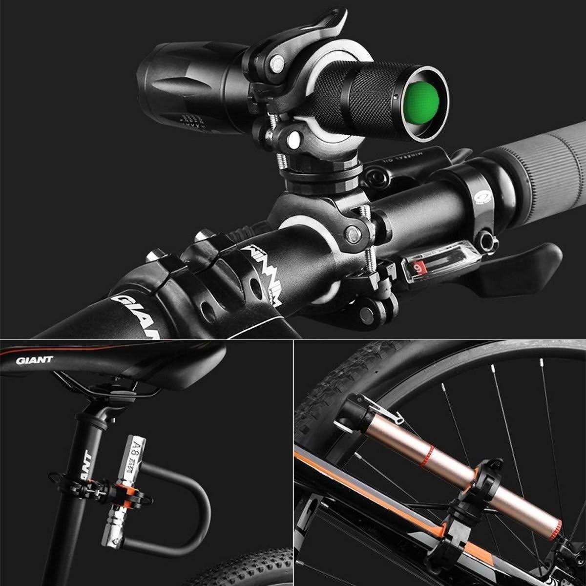 Vonpri Flashlight Holder Mount Bicycle Mounting Bracket Flashlight Holder Torch Clip 360 Rotation - Zenithce