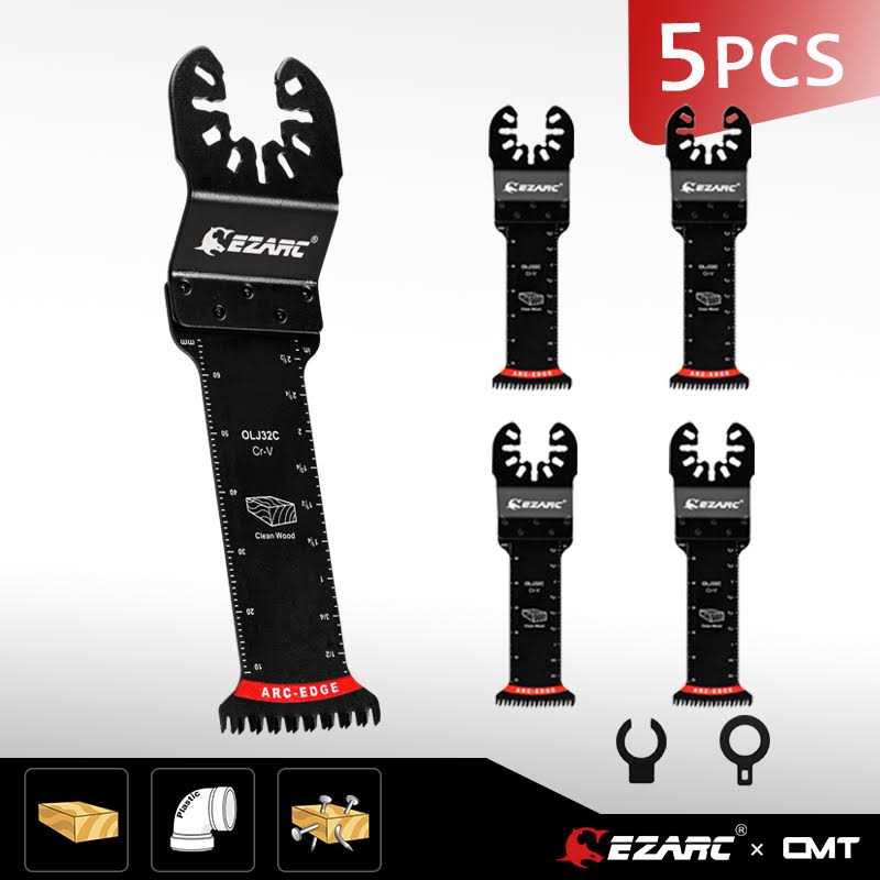 EZARC Tools 1-1/4 in. Arc Edge Bi-Mteal Oscillating Multitool Blades for General Purpose,OlB33C - Zenithce