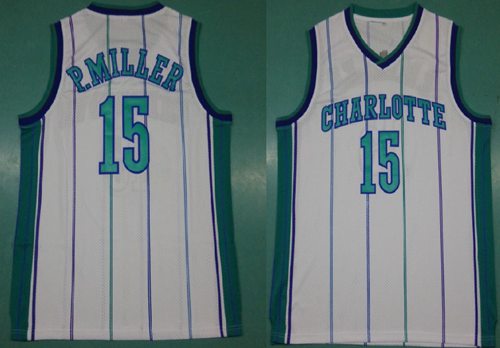 Mitchell And Ness Hornets #15 Percy Miller White Throwback Stitched Jersey - Zenithce