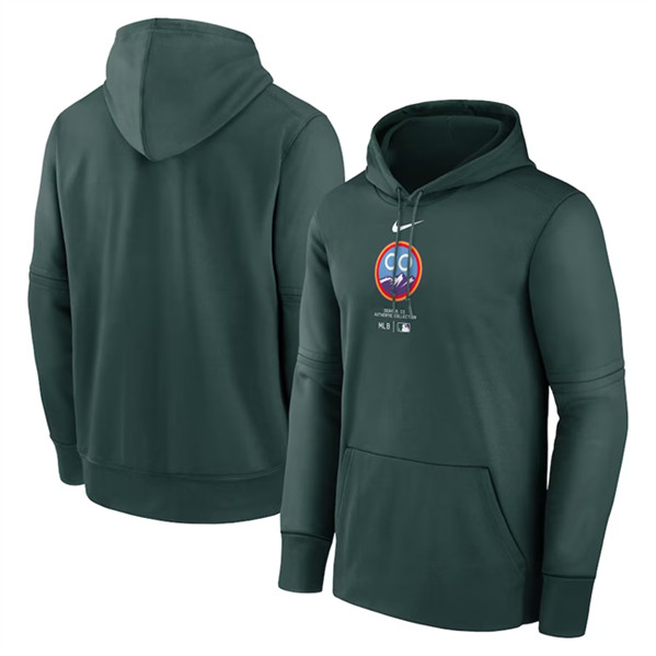 Colorado Rockies Green Collection Practice Performance Pullover Hoodie - Zenithce
