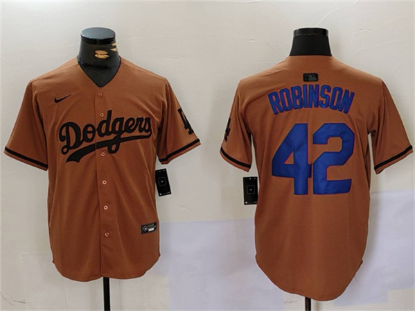 Los Angeles Dodgers #42 Jackie Robinson Brown Cool Base Stitched Jersey - Zenithce