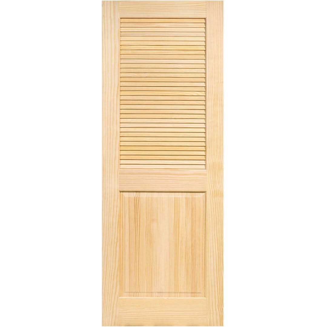Kimberly Bay Louvered Solid Wood Primed Standard Door - Zenithce