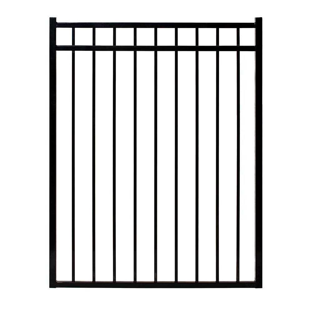 Fortress Building Products Athens Flat Top 4 ft. H Gloss Black Aluminum Fence Gate - Zenithce