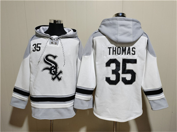 Chicago White Sox #35 Frank Thomas White Ageless Must-Have Lace-Up Pullover Hoodie - Zenithce