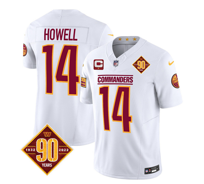 Washington Commanders #14 Sam Howell White 2023 F.U.S.E. 90th Anniversary Vapor Limited Stitched Jersey - Zenithce