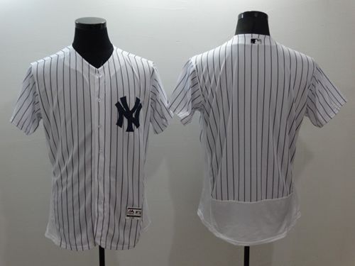 Yankees Blank White Strip Flexbase Authentic Collection Stitched Jersey - Zenithce