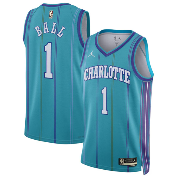 Charlotte Hornets #1 LaMelo Ball Teal 2023-24 Classic Edition Stitched Jersey - Zenithce