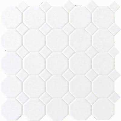 Daltile Octagon & Dot Matte White Dot Tile & Stone - Zenithce