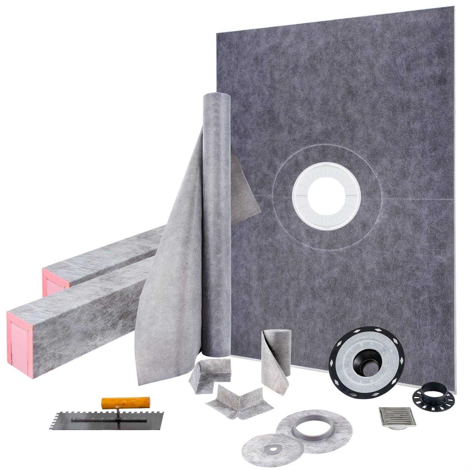VEVOR Shower Curb Kit Watertight Shower Curb Overlay with 4 inch Central Bonding Flange - Zenithce