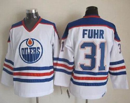 Oilers #31 Grant Fuhr White CCM Throwback Stitched Jersey - Zenithce