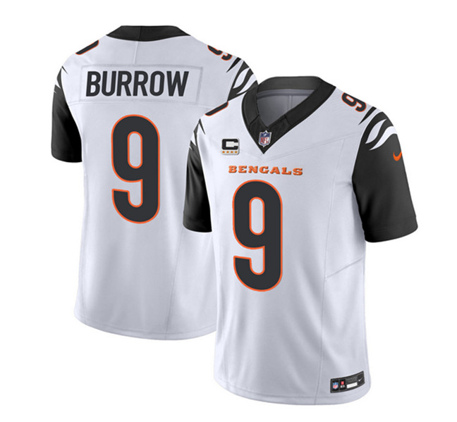 Cincinnati Bengals #9 Joe Burrow 2023 F.U.S.E. White With 4-Star C Patch Vapor Untouchable Limited Stitched Jersey - Zenithce