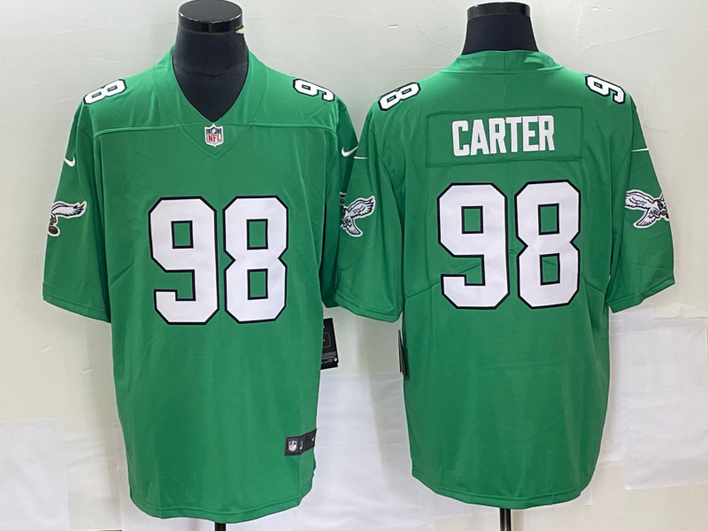 Philadelphia Eagles #98 Jalen Carter Green Stitched Jersey - Zenithce