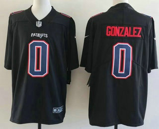 New England Patriots #0 Christian Gonzalez Limited Black Fashion Vapor Jersey - Zenithce