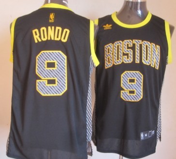 Boston Celtics #9 Rajon Rondo Black Electricity Fashion Jersey - Zenithce