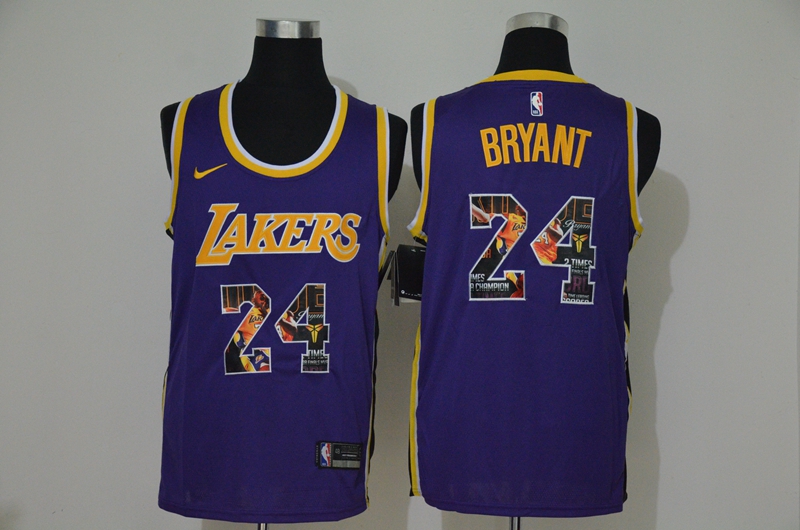 Los Angeles Lakers #24 Kobe Bryant Purple Swingman Stitched Fashion Jersey - Zenithce