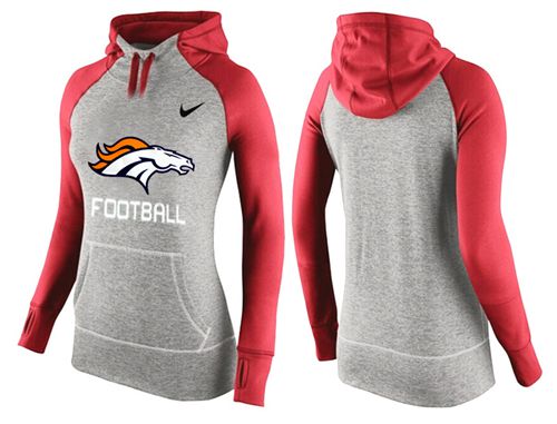 Women's Nike Denver Broncos Performance Hoodie Grey   Red_1 - Zenithce