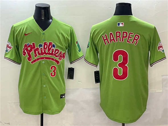 Philadelphia Phillies #3 Bryce Harper Light Green Phanatic Limited Stitched Jersey - Zenithce