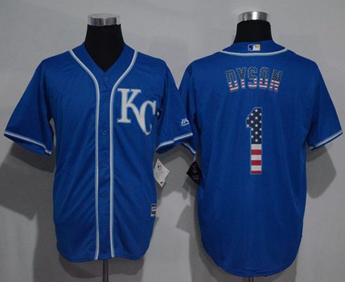 Royals #1 Jarrod Dyson Blue USA Flag Fashion Stitched Jersey - Zenithce