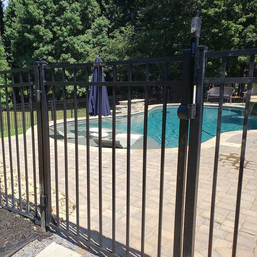 Fortress Building Products Athens Flat Top 4 ft. H Gloss Black Aluminum Fence Gate - Zenithce