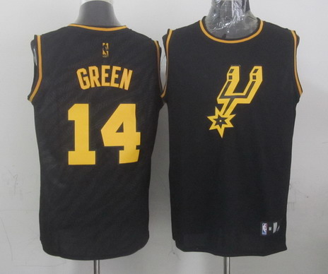San Antonio Spurs #14 Danny Green Revolution 30 Swingman 2014 Black With Gold Jersey - Zenithce