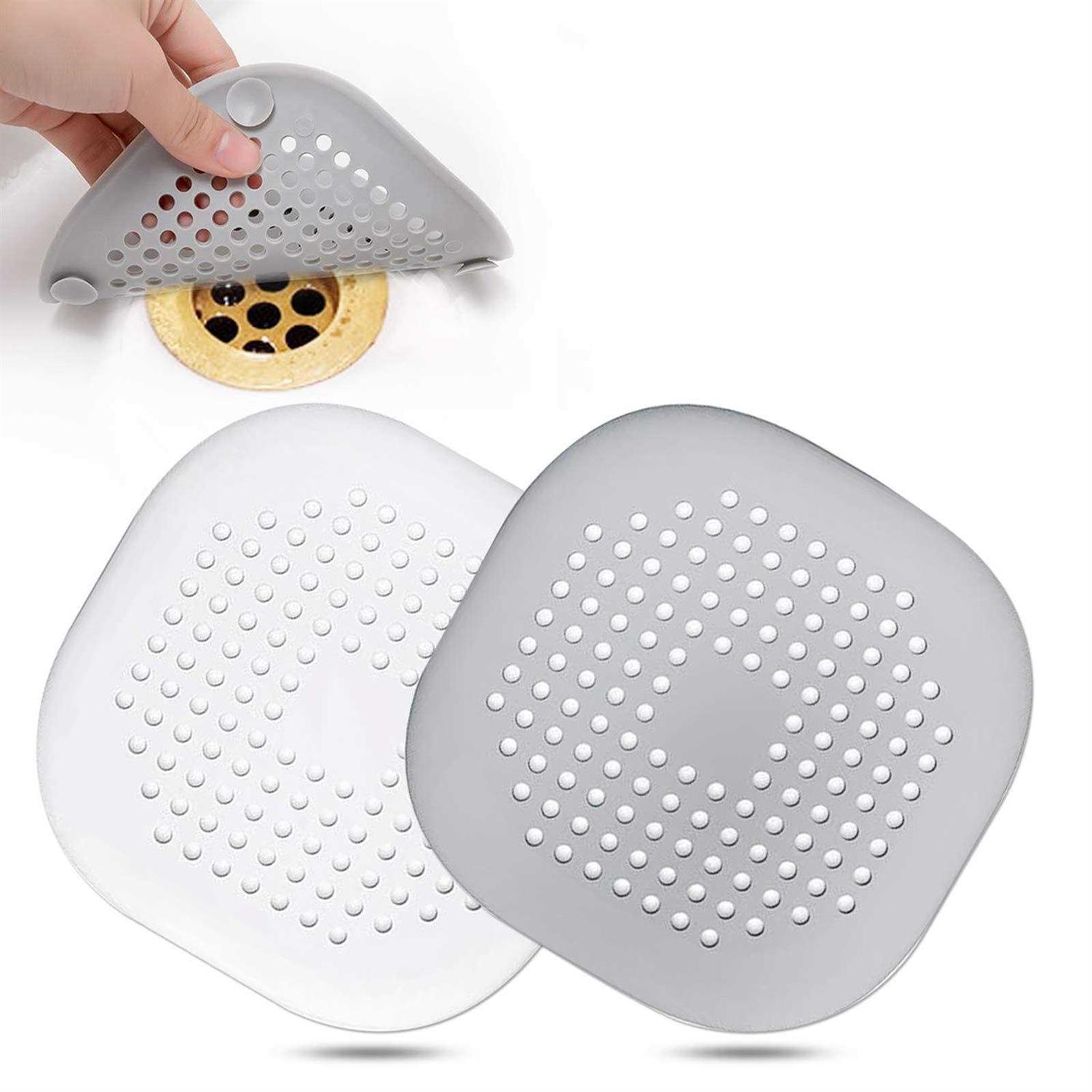 Square Silicone Hair Drain Cover For Shower With Suction Cup - Zenithce