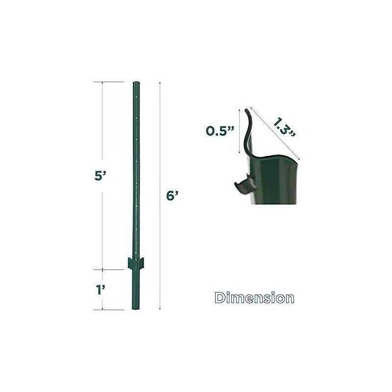 Vasgor Sturdy Duty Metal Fence Post Garden U Post for Fencing - Zenithce