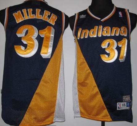 Indiana Pacers #31 Reggie Miller Navy Blue/Yellow Swingman Throwback Jersey - Zenithce