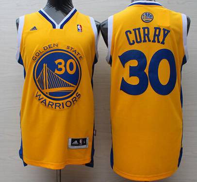 Golden State Warriors #30 Stephen Curry Revolution 30 Swingman Yellow Jersey - Zenithce