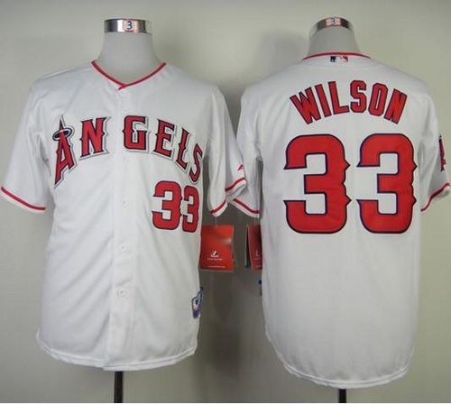 Angels Of Anaheim #33 C.J. Wilson White Cool Base Stitched Jersey - Zenithce