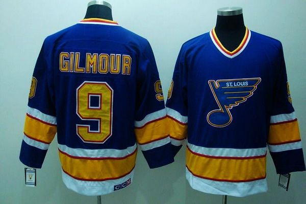 Blues #9 Doug Gilmour Stitched Blue CCM Throwback Jersey - Zenithce