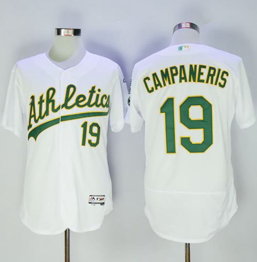 Athletics #19 Bert Campaneris White Flexbase Authentic Collection Stitched Jersey - Zenithce