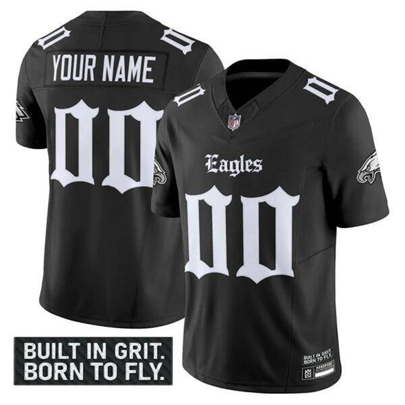 Philadelphia Eagles Custom Black 2025 F.U.S.E. 'Gothic Philly Edition' Vapor Limited V2 Stitched Jersey - Zenithce