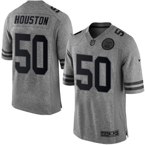 Chiefs #50 Justin Houston Gray Stitched Limited Gridiron Gray Nike Jersey - Zenithce