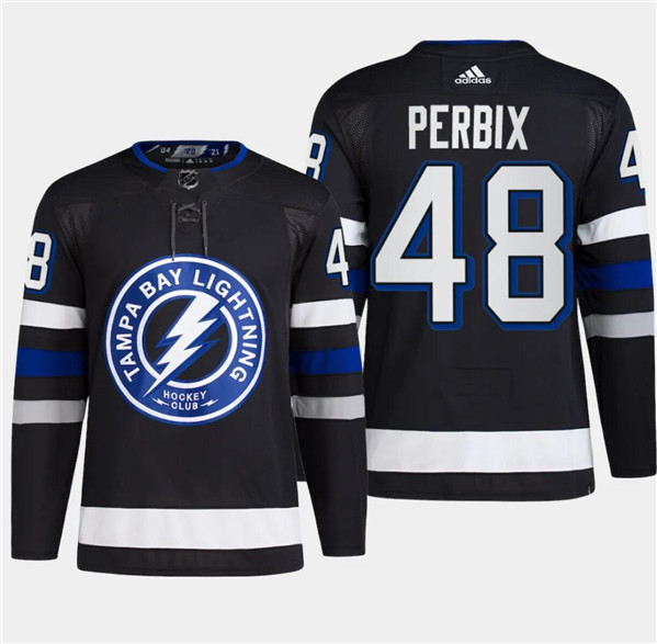 Tampa Bay Lightning #48 Nick Perbix Black Alternate Premier Breakaway Stitched Jersey - Zenithce
