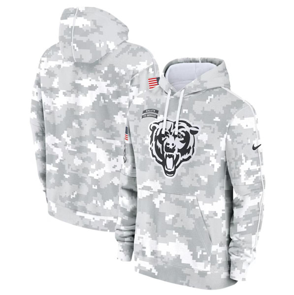 Chicago Bears 2024 Arctic Camo Salute To Service Club Fleece Pullover Hoodie - Zenithce