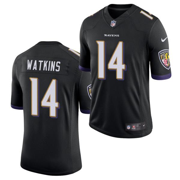 Baltimore Ravens #14 Sammy Watkins Black Stitched Jersey - Zenithce