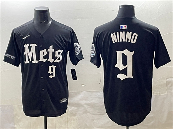 New York Mets #9 Brandon Nimmo Black 'Gotham Gothic Edition' Vapor Premier Limited Stitched Jersey - Zenithce