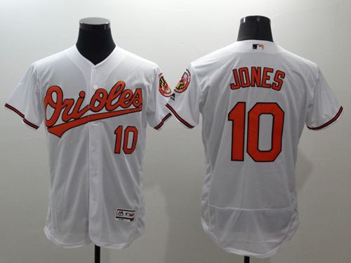 Orioles #10 Adam Jones White Flexbase Authentic Collection Stitched Jersey - Zenithce