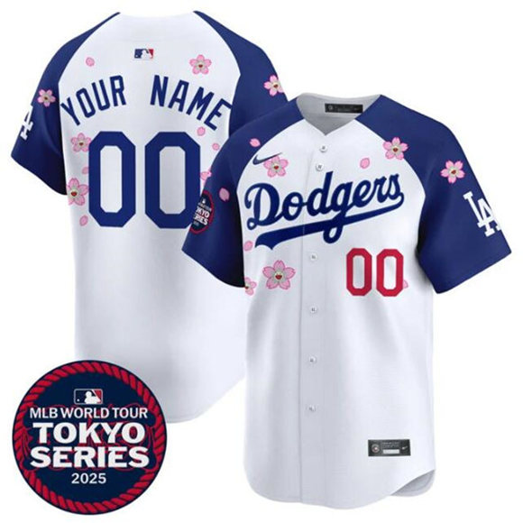 Los Angeles Dodgers Custom White Royal 2025 Tokyo Series Limited Stitched Jersey - Zenithce
