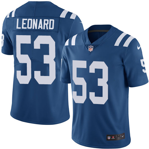 Colts #53 Darius Leonard Royal Blue Vapor Untouchable Limited Stitched Jersey - Zenithce