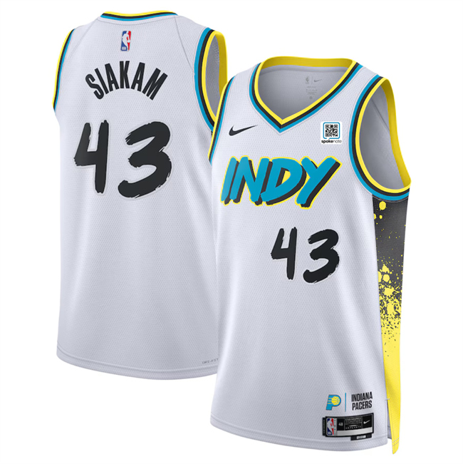Indiana Pacers #43 Pascal Siakam White 2024-25 City Edition Stitched Jersey - Zenithce
